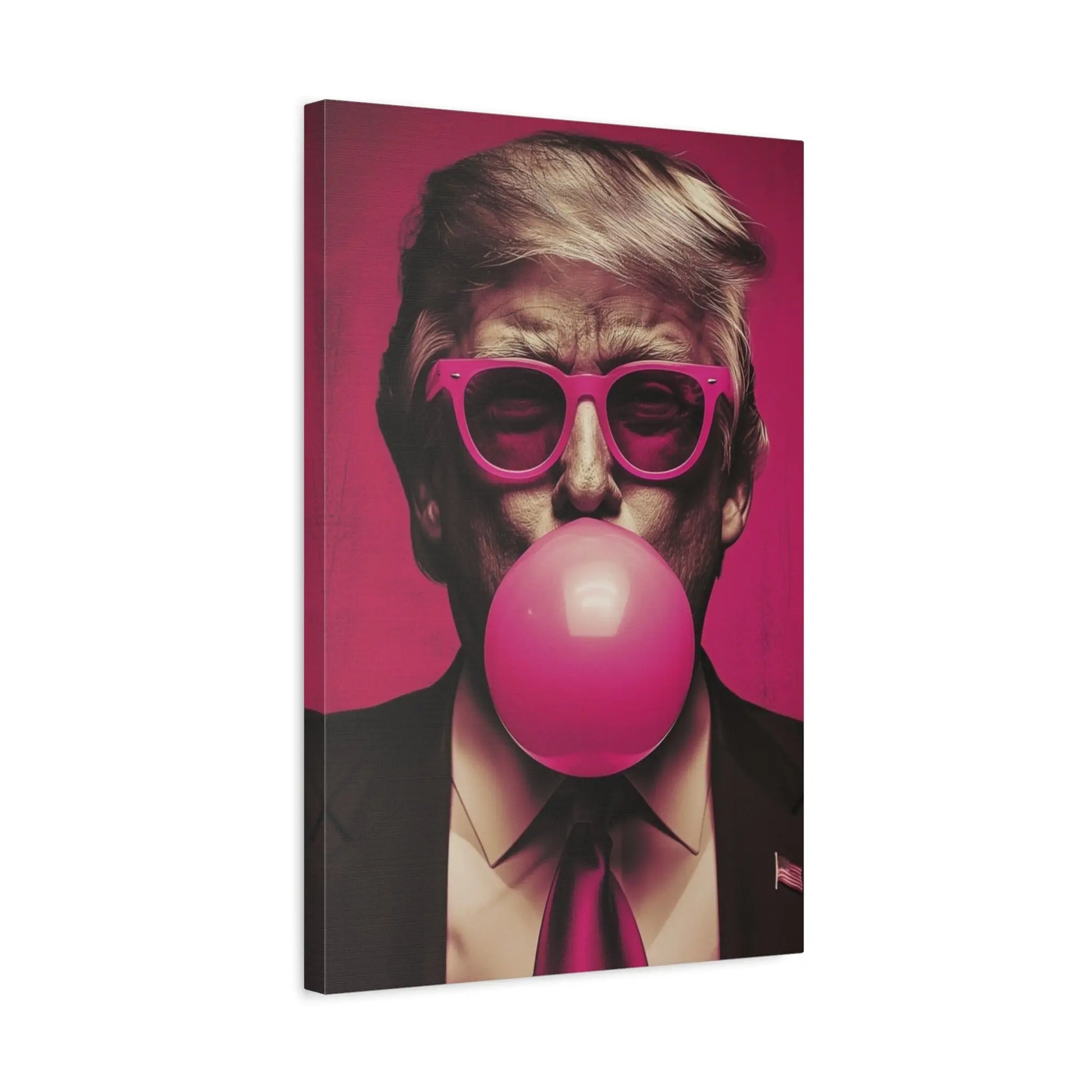Donald Trump Bubble Gum Art - Stretched Canvas - Galvaleos