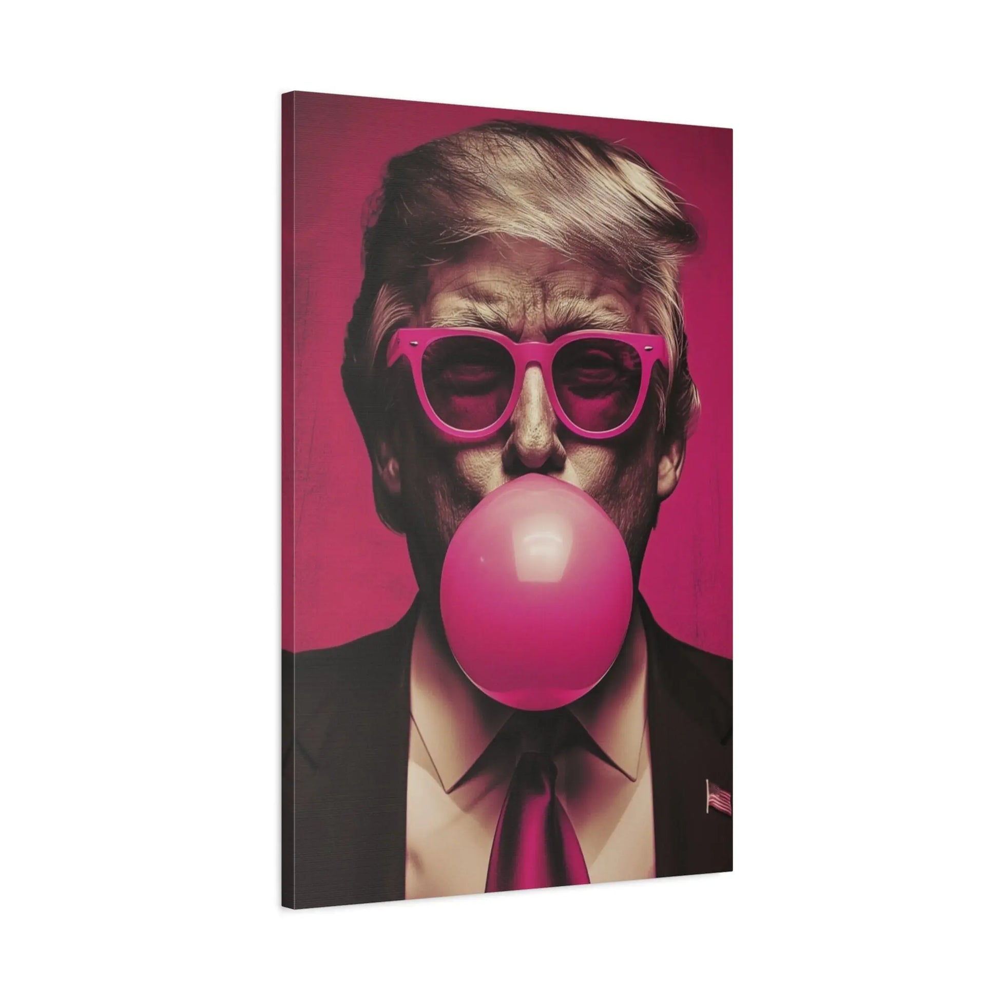 Donald Trump Bubble Gum Art - Stretched Canvas - Galvaleos