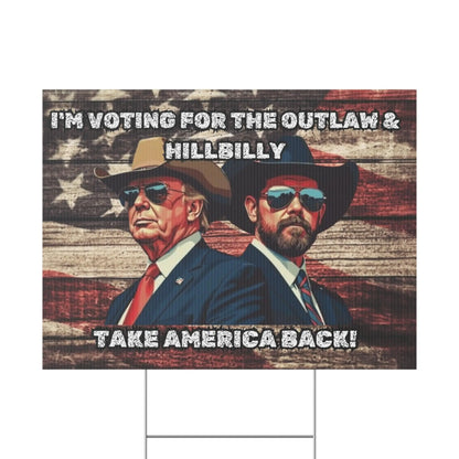 Trump Vance Yard Sign, Trump Vance 2024, Take America Back, Outlaw Hillbilly, Patriotic Sign, MAGA - Galvaleos