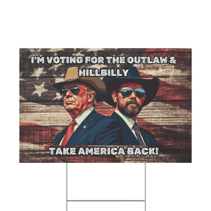 Trump Vance Yard Sign, Trump Vance 2024, Take America Back, Outlaw Hillbilly, Patriotic Sign, MAGA - Galvaleos