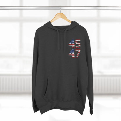 45 47 President Trump Three-Panel Fleece Hoodie - Galvaleos