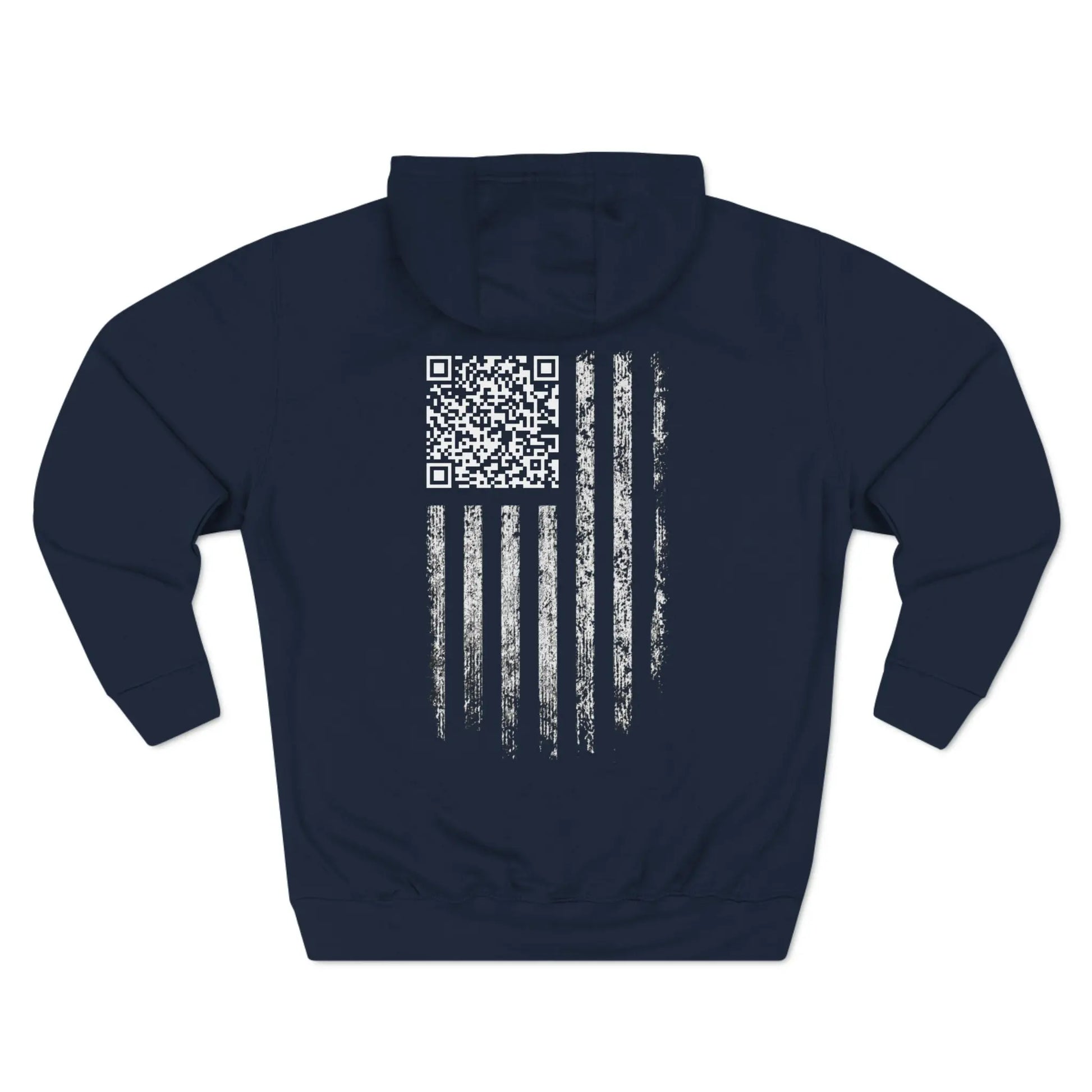 Trump QR Code American Flag YMCA Dance Fleece Hoodie, Patriotic Sweatshirt, Red White Blue Hoodie, Political Apparel, USA Flag Clothing - Galvaleos