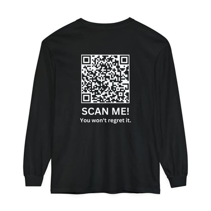 Trump YMCA Dance QR Code Long Sleeve Tshirt, Funny Comfort Colors Tee, Unisex Long Sleeve Shirt - Galvaleos