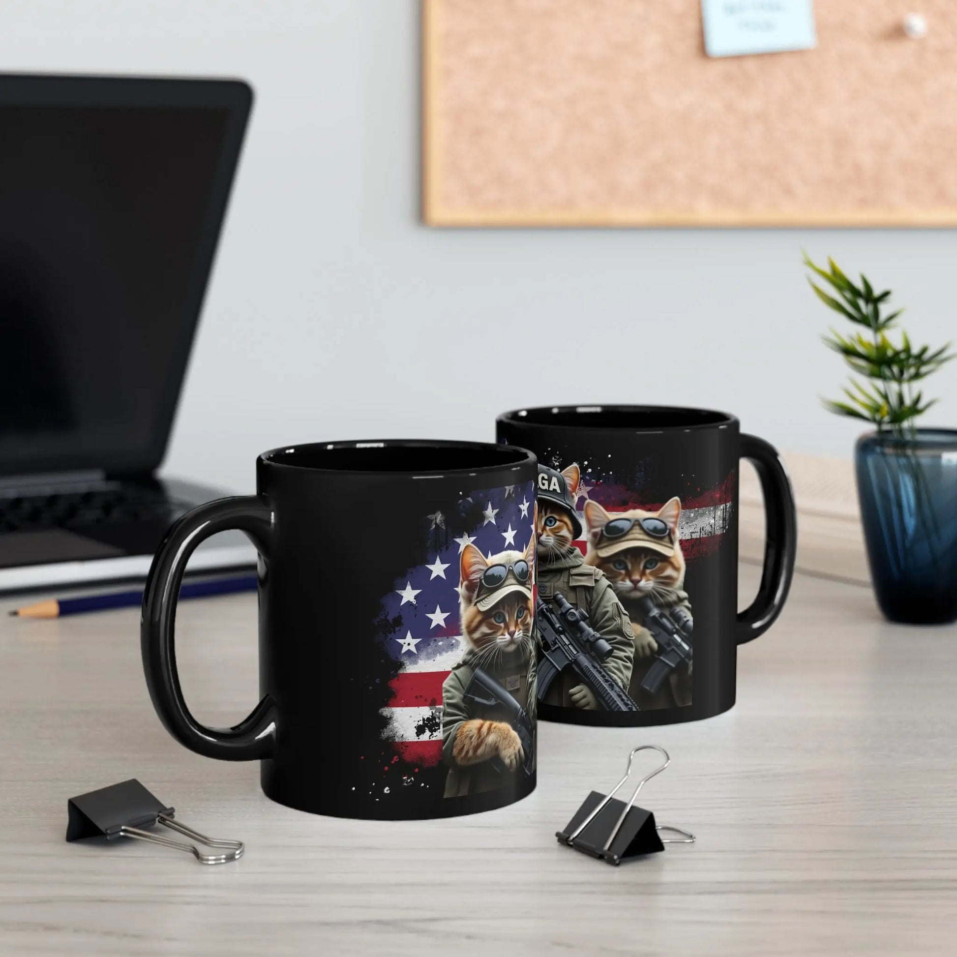 MAGA Military Cats, Patriotic USA Mug - Galvaleos