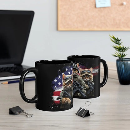 MAGA Military Cats, Patriotic USA Mug - Galvaleos