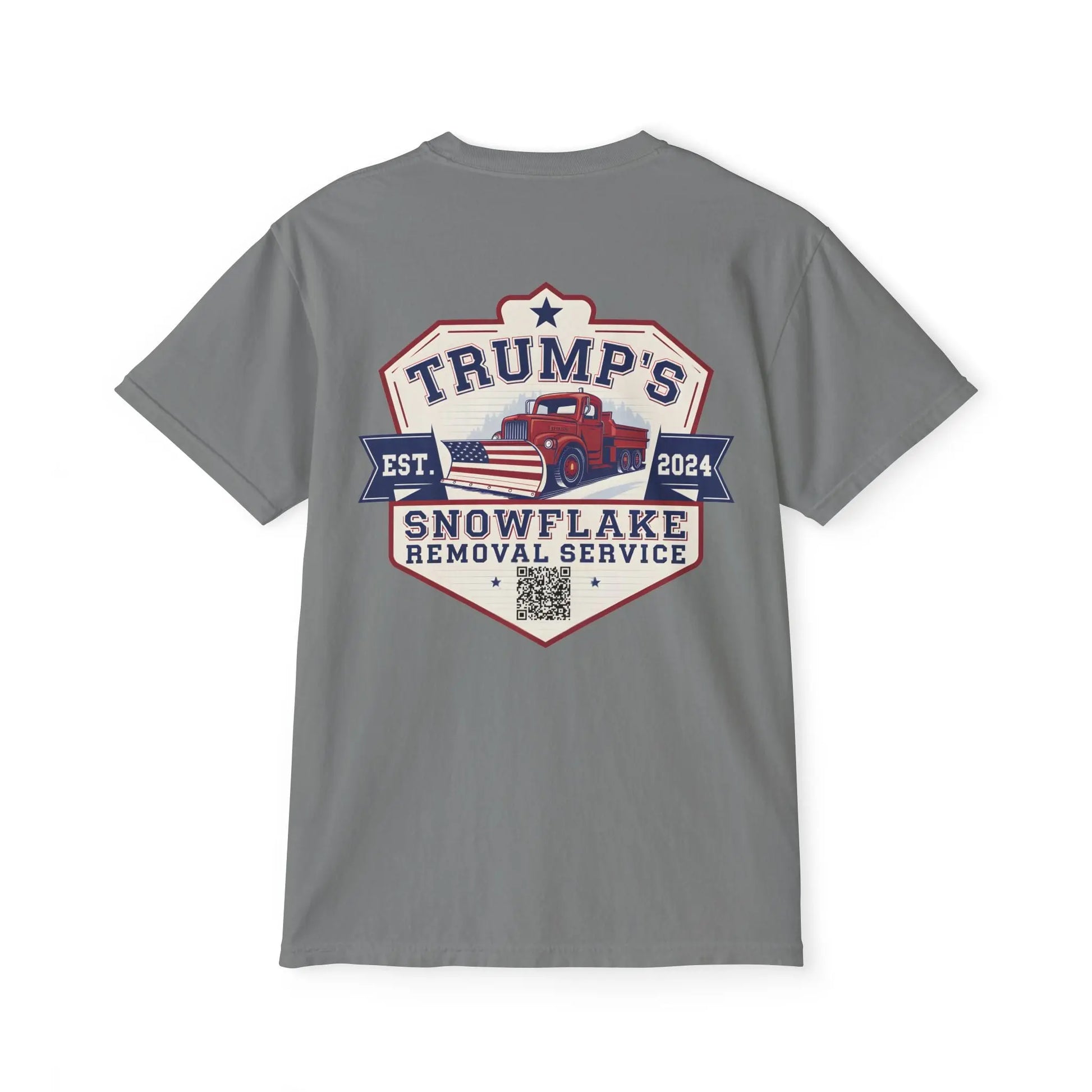 Trump Snowflake Removal QR Code, Trump YMCA Dance, Comfort Colors Unisex Pocket Tshirt - Galvaleos