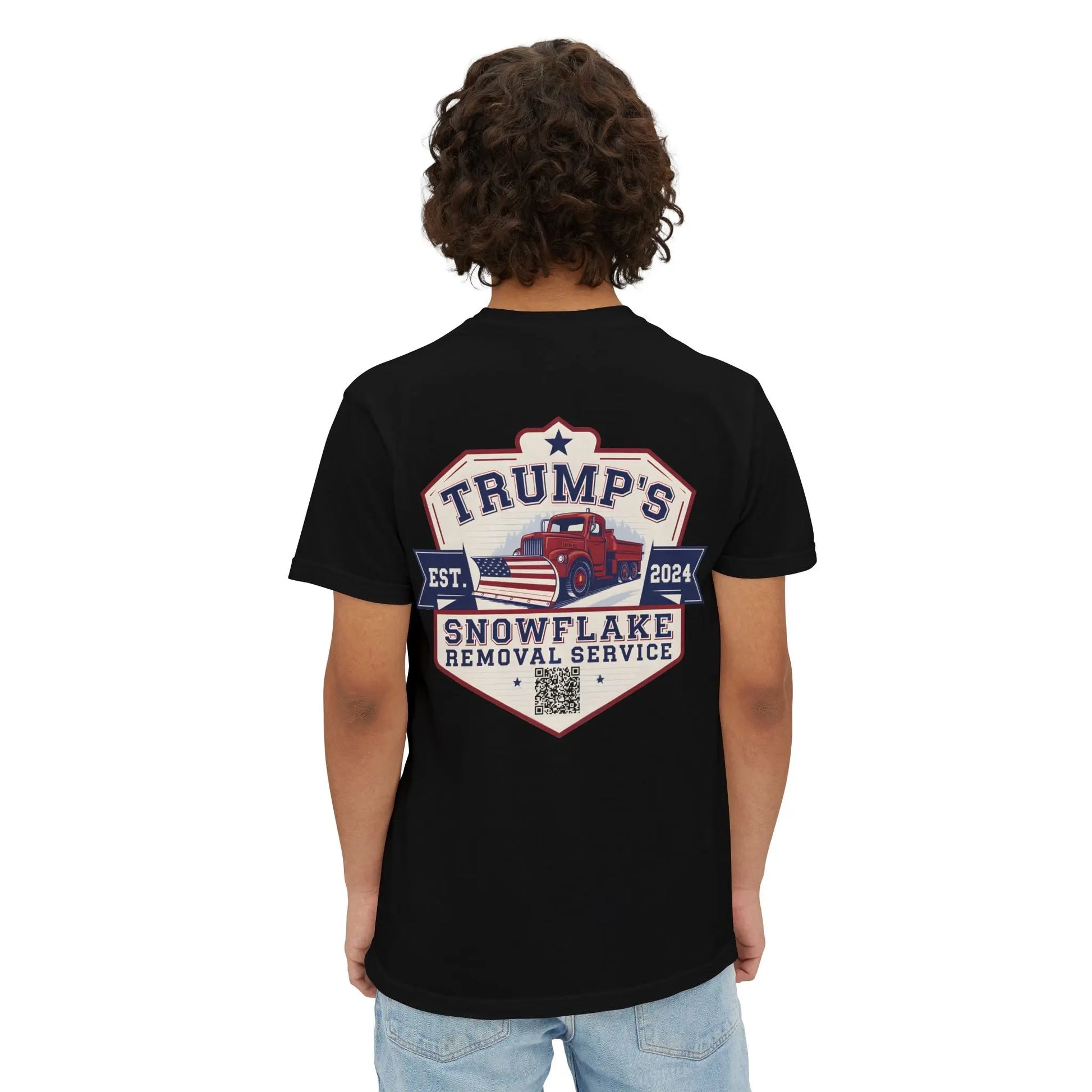 Trump Snowflake Removal QR Code, Trump YMCA Dance, Comfort Colors Unisex Pocket Tshirt - Galvaleos