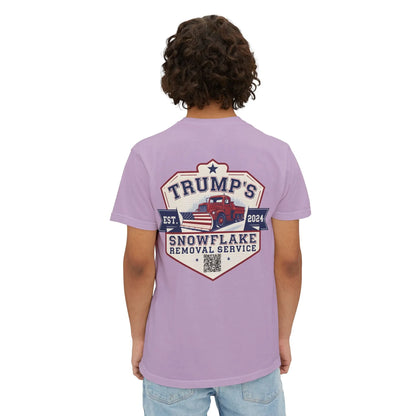 Trump Snowflake Removal QR Code, Trump YMCA Dance, Comfort Colors Unisex Pocket Tshirt - Galvaleos