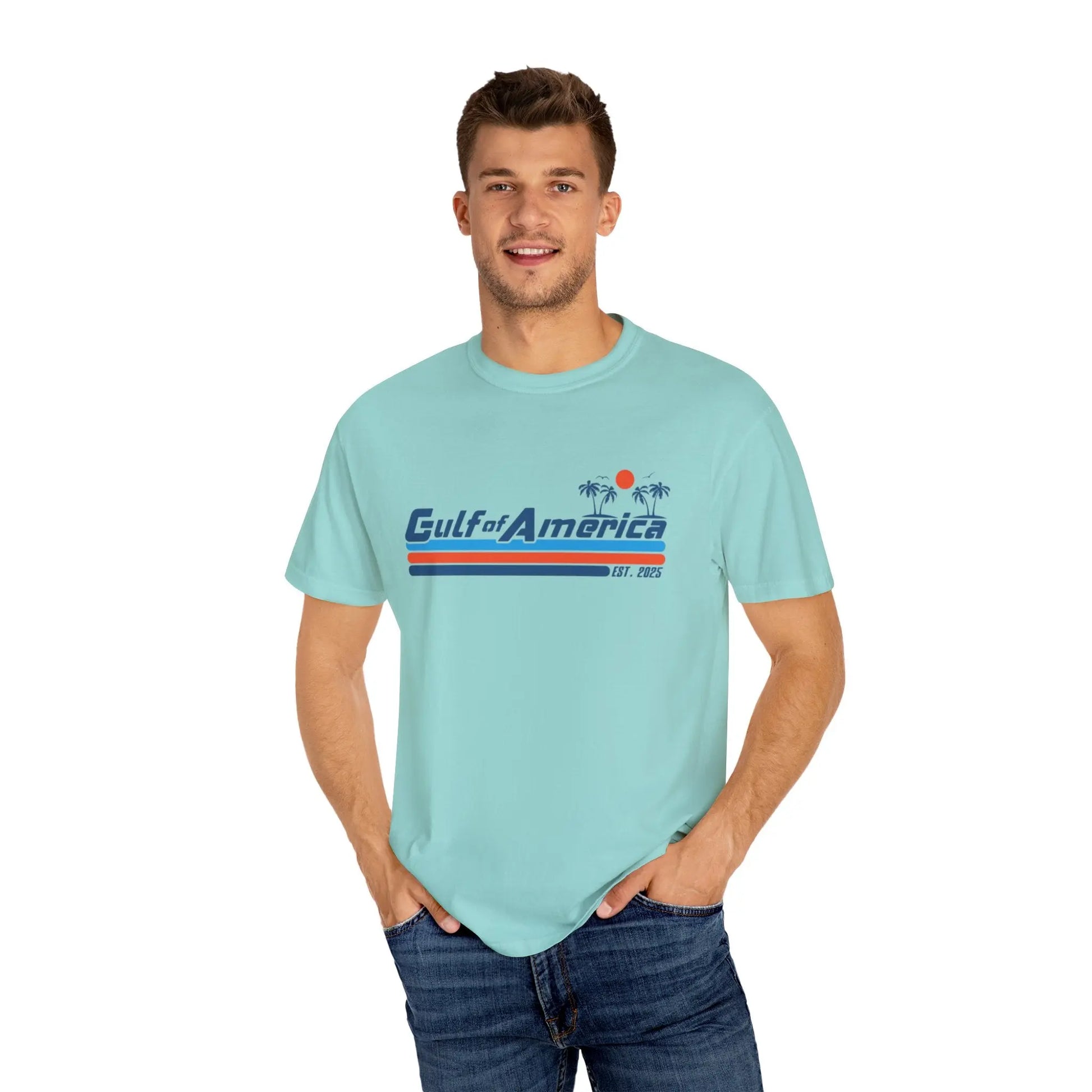Gulf of America, Retro Beach Vibe Unisex T-Shirt, Comfort Colors, Casual Summer Tee - Galvaleos